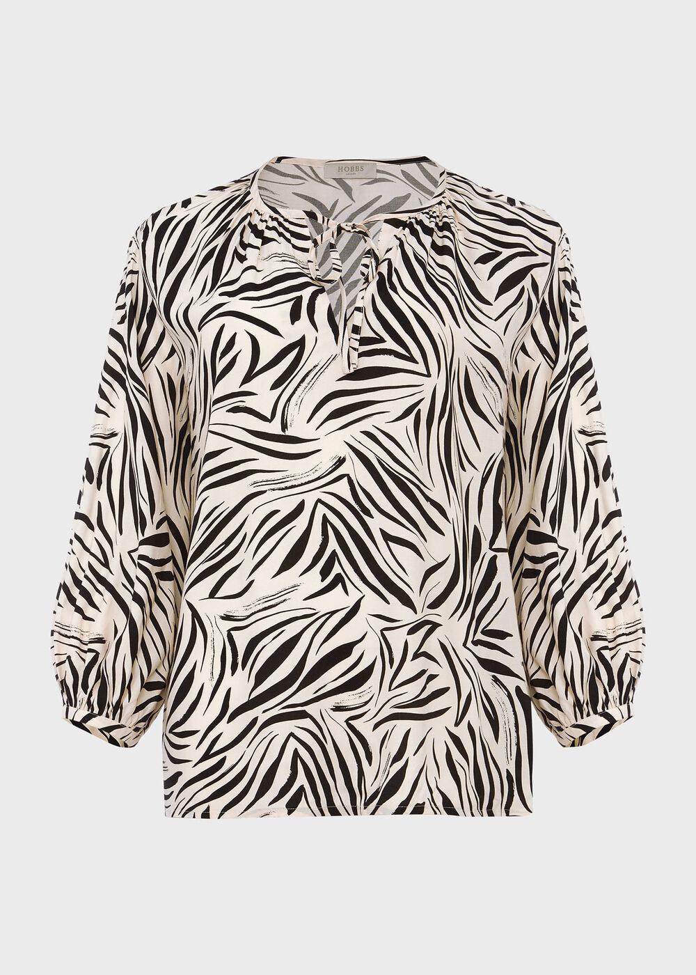 Dania Printed Blouse, Cream Black, hi-res