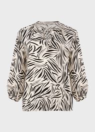 Dania Printed Blouse, Cream Black, hi-res
