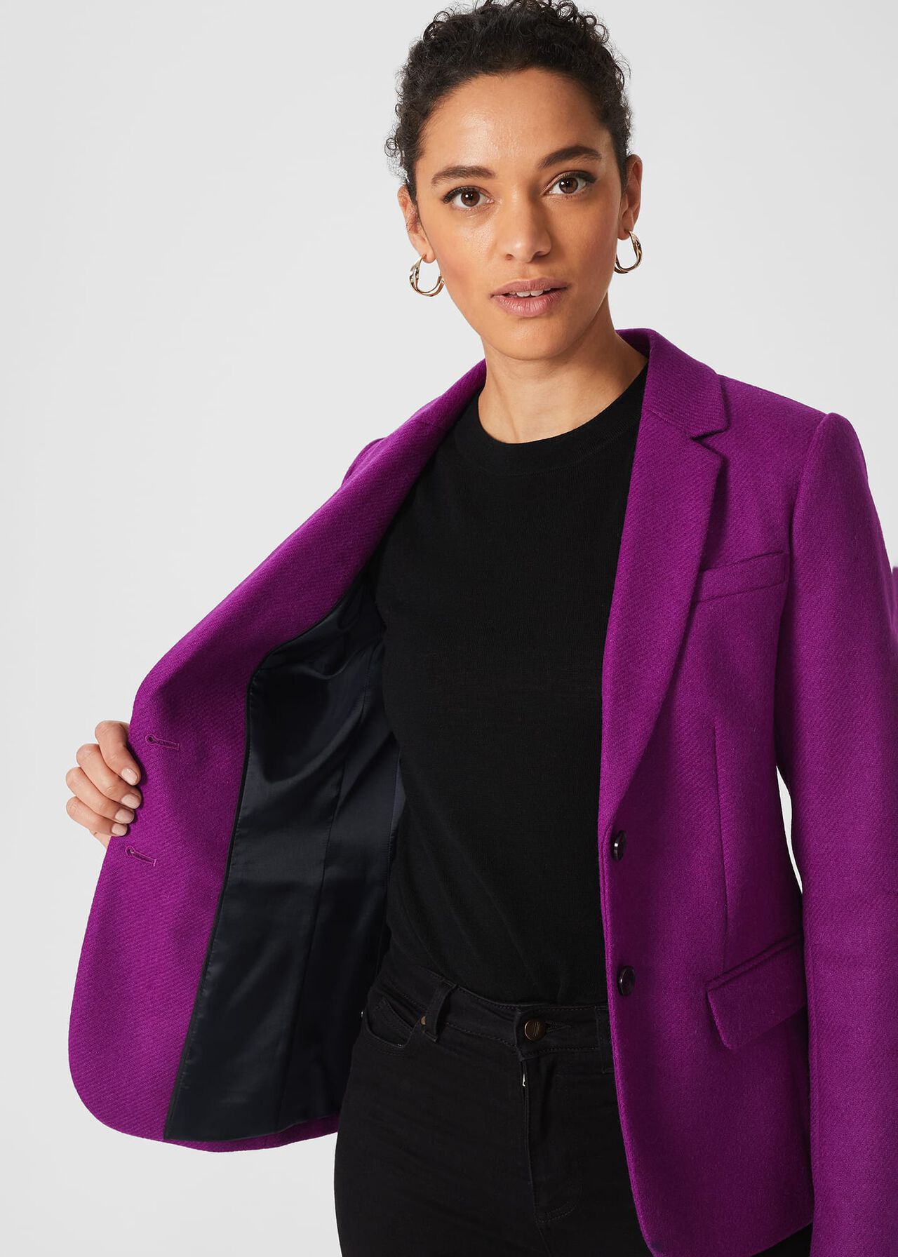 Jessica Wool Jacket, Purple, hi-res