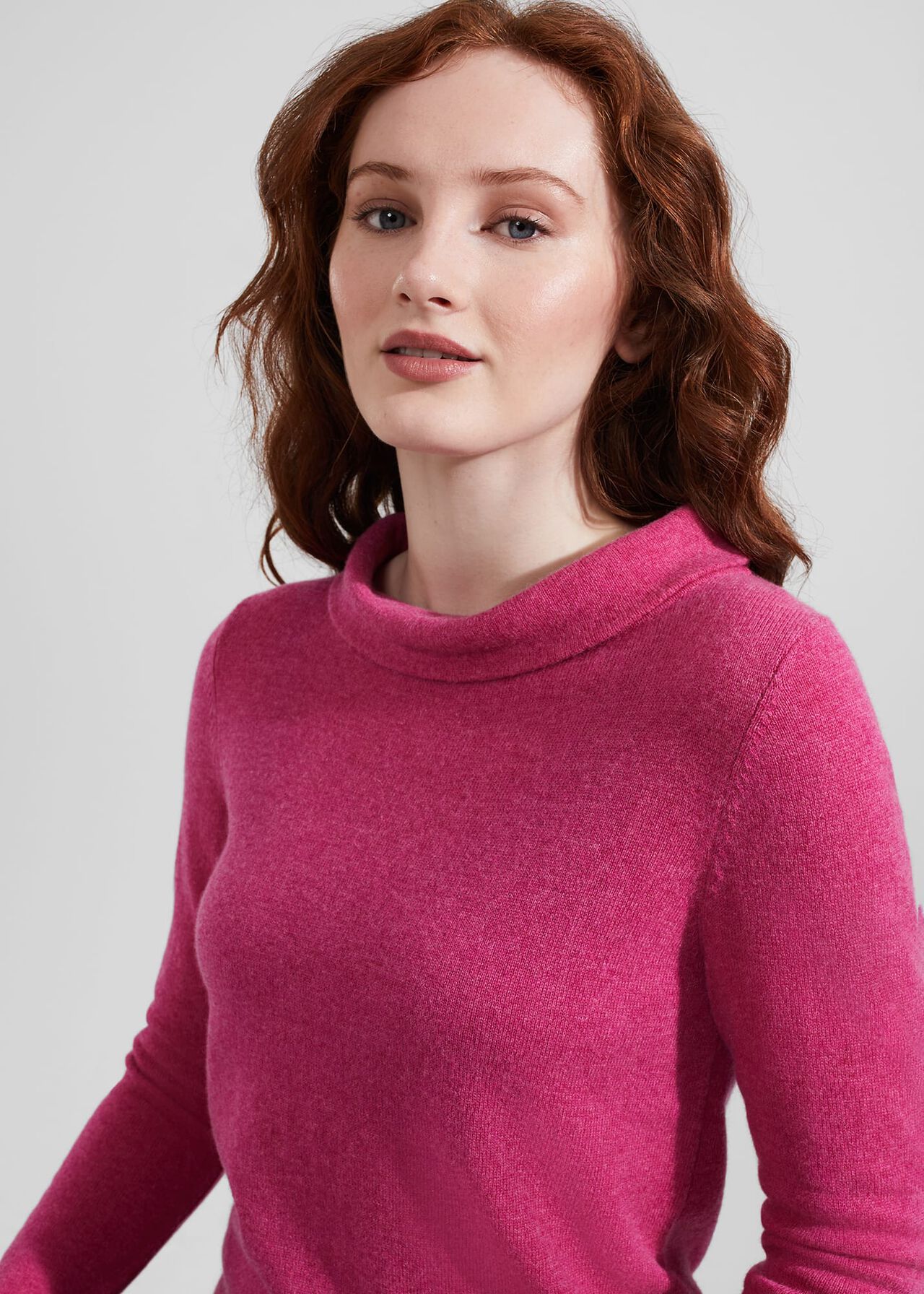 Audrey Wool Cashmere Jumper, Pink Marl, hi-res