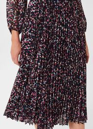 Selena Pleated Dress, Navy Multi, hi-res