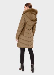 Petite Lilian Puffer Jacket With Hood, Camel, hi-res
