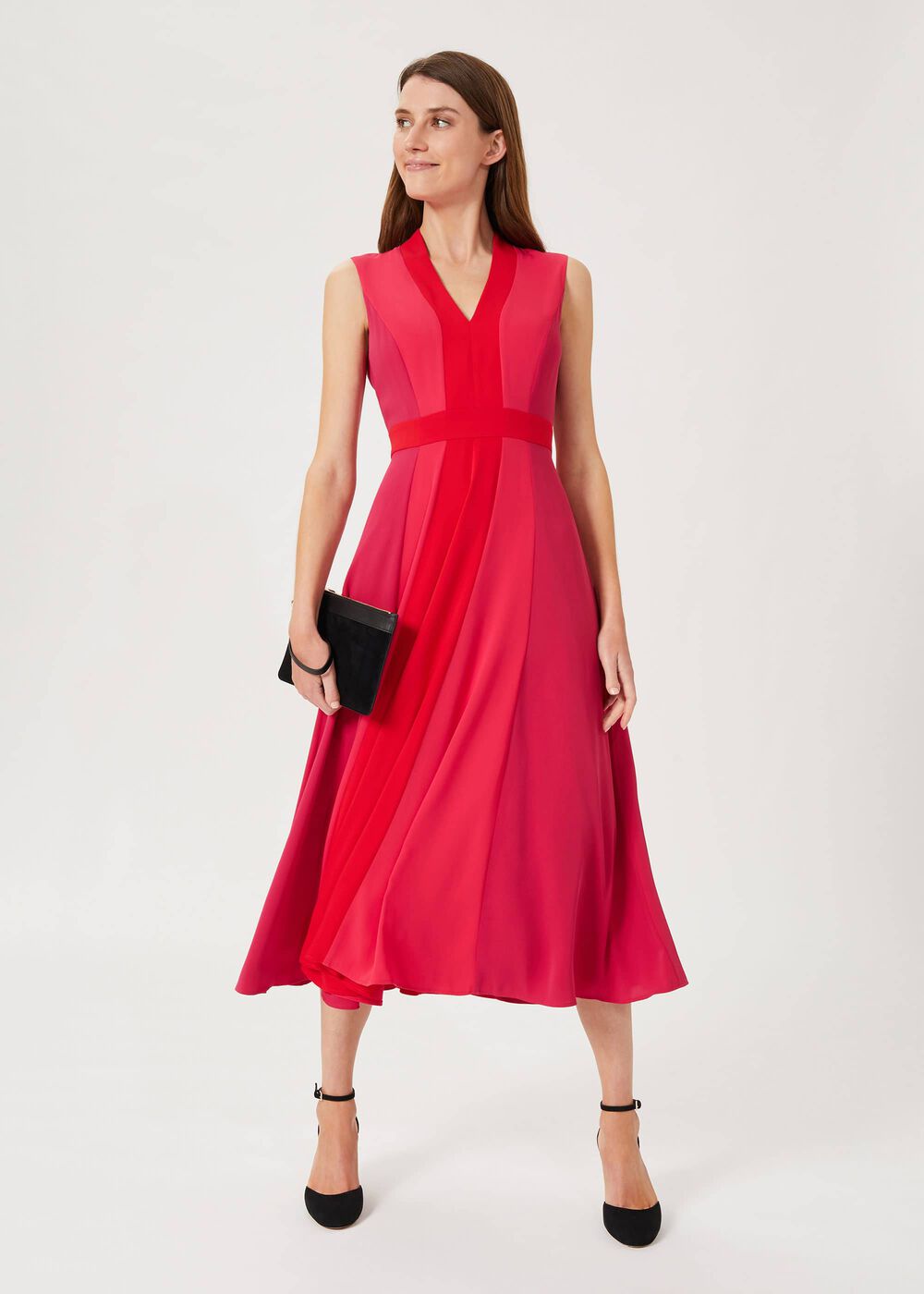 Jilly Fit And Flare Dress, Raspberry Red, hi-res