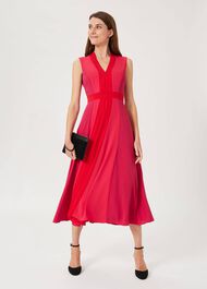 Jilly Fit And Flare Dress, Raspberry Red, hi-res