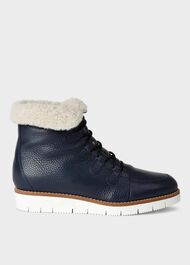 Brooklyn Leather Boots, Navy, hi-res