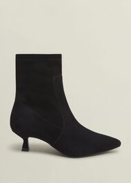 Morgan Suede Stretch Boots, Black, hi-res
