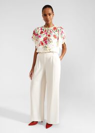 Frederica Wide Leg Trousers, Buttercream, hi-res