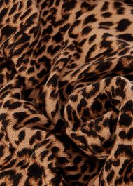 Pamela Cotton Animal Print Jumper, Camel Black, hi-res