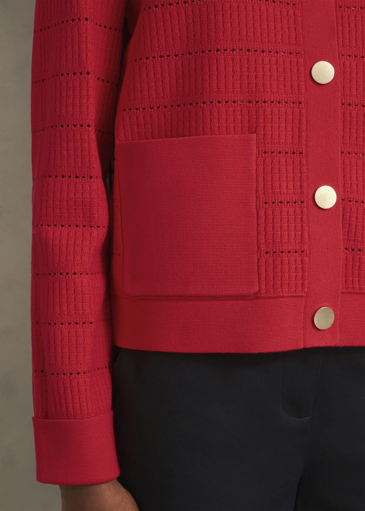 Tessa Knitted Jacket, Petunia Red, hi-res