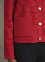 Tessa Knitted Jacket, Petunia Red, hi-res