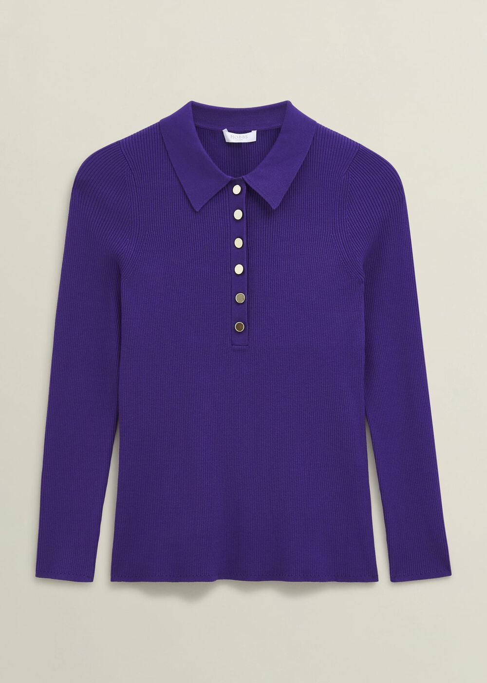 Purple Fara Ribbed Knitted Shirt, Future Purple, hi-res