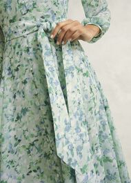 Thea Tie Belted Dress, Sage Green, hi-res