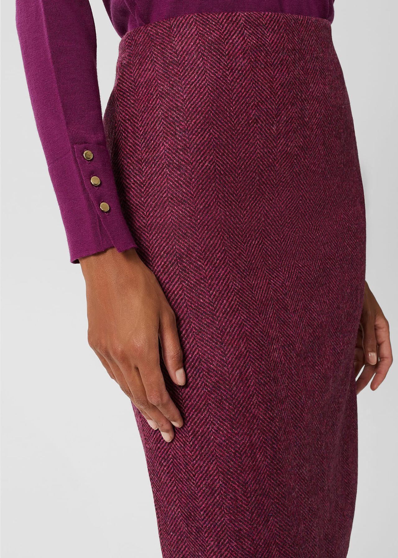 Petite Daphne Wool Skirt, Purple Multi, hi-res