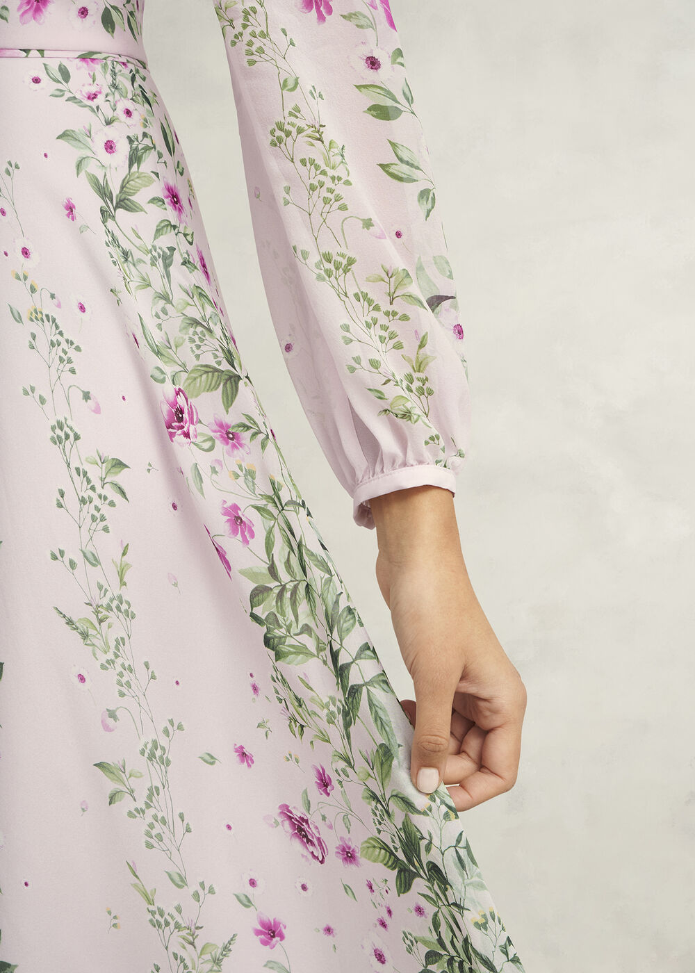 Fay Silk Bow Detail Dress, Pink Multi, hi-res