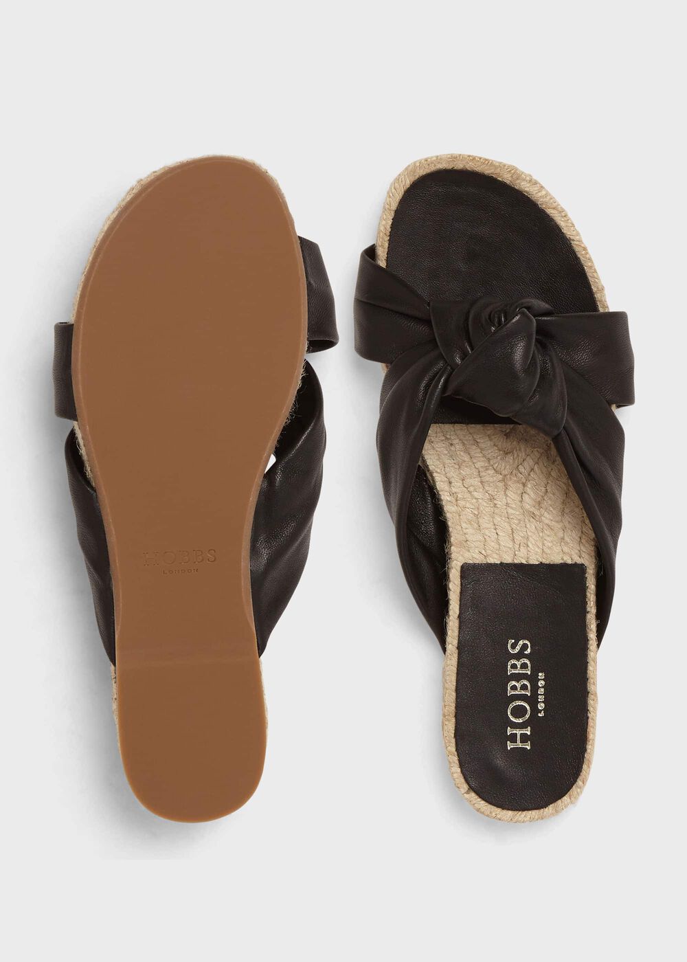 Coco Leather Sandals, Black, hi-res