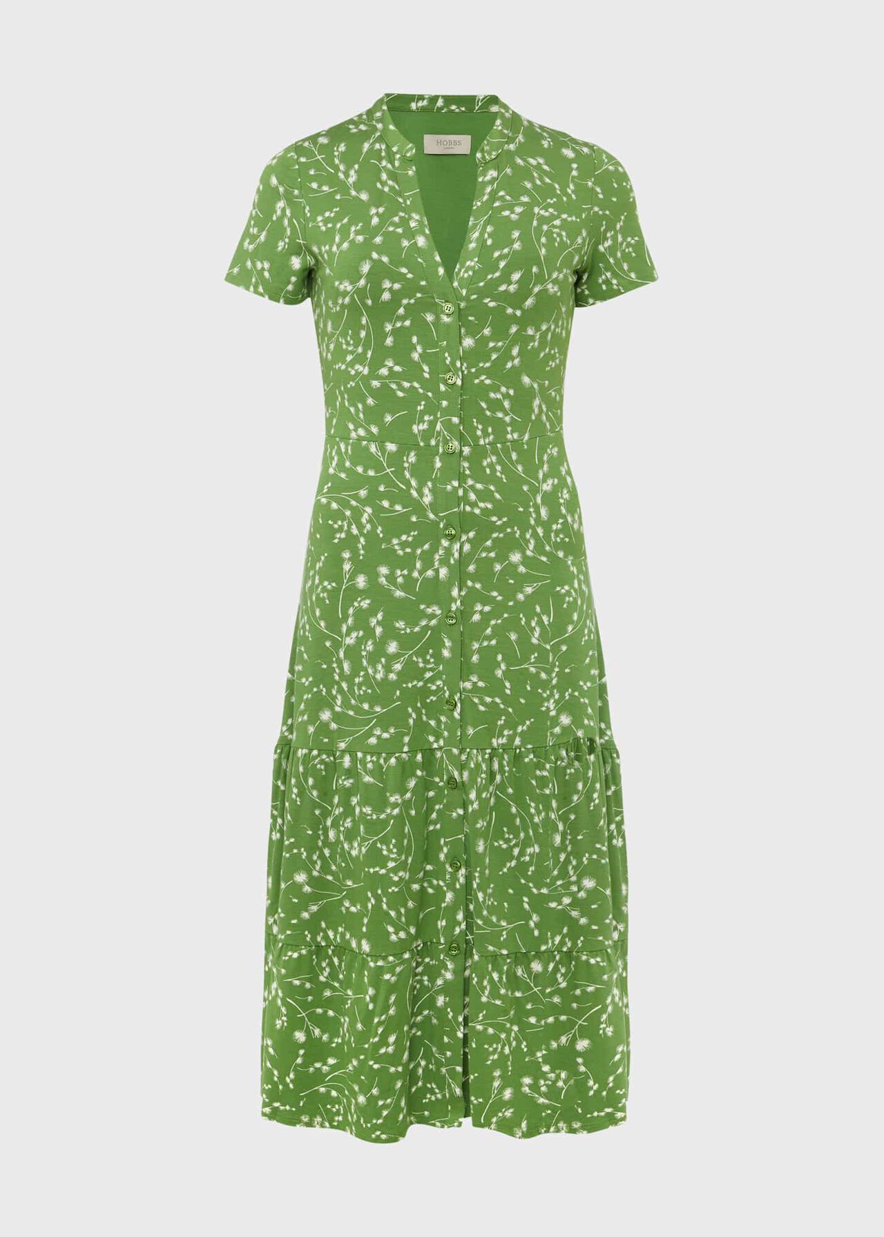 Jacinta Jersey Dress, Green Ivory, hi-res