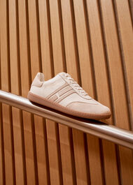 Khloe Leather Trainers, Ivory Beige, hi-res