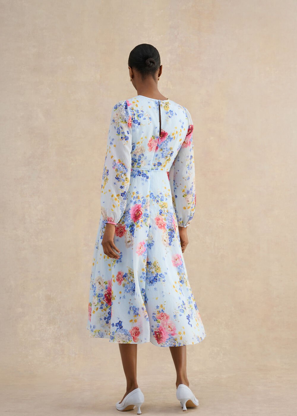 Petite Constance Dress, Pale Blue Multi, hi-res