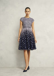 Petite Betty Embroidered Dress, Midnight Pink, hi-res