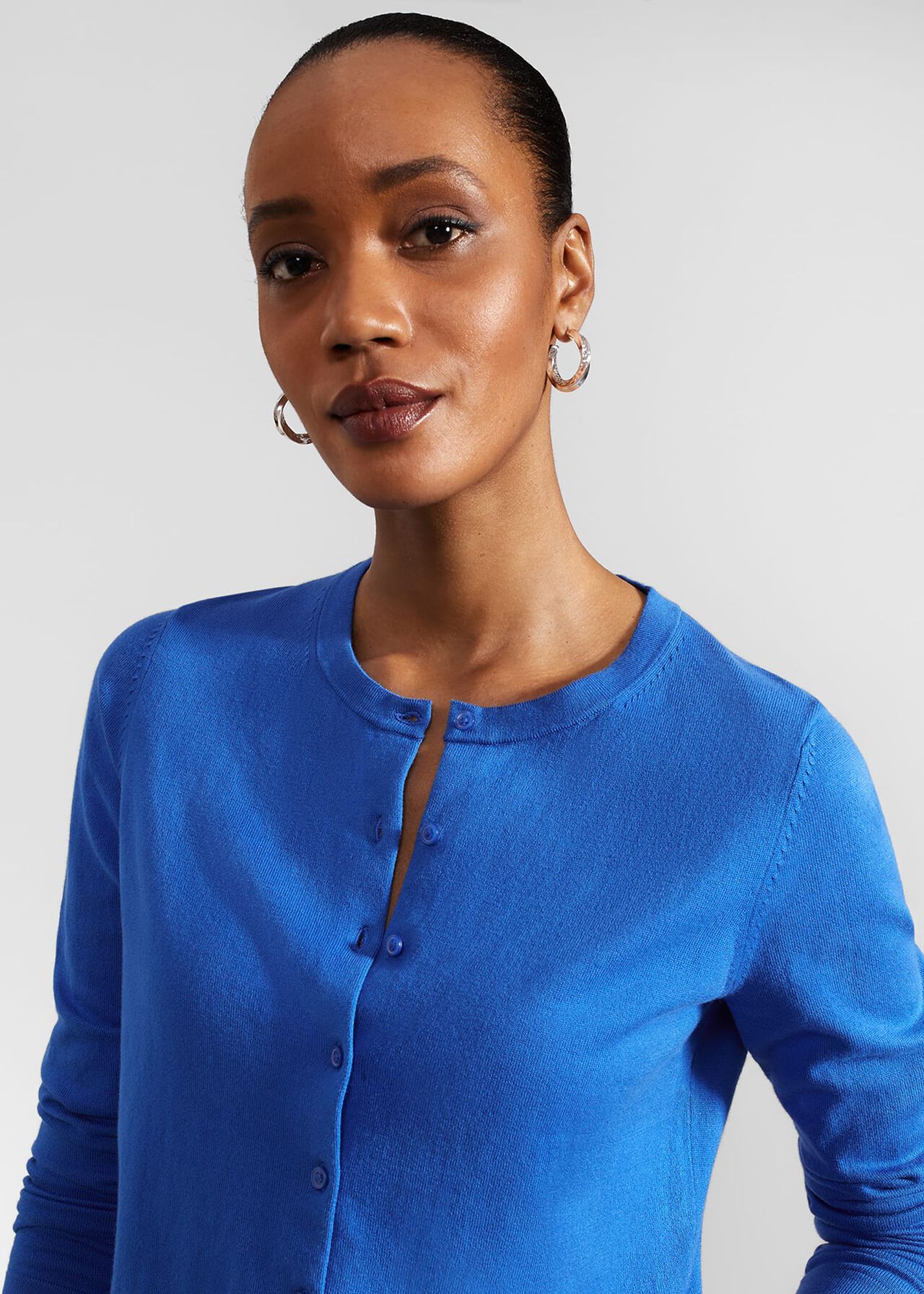 Michelle Cotton Cardigan, Atlantic Blue, hi-res