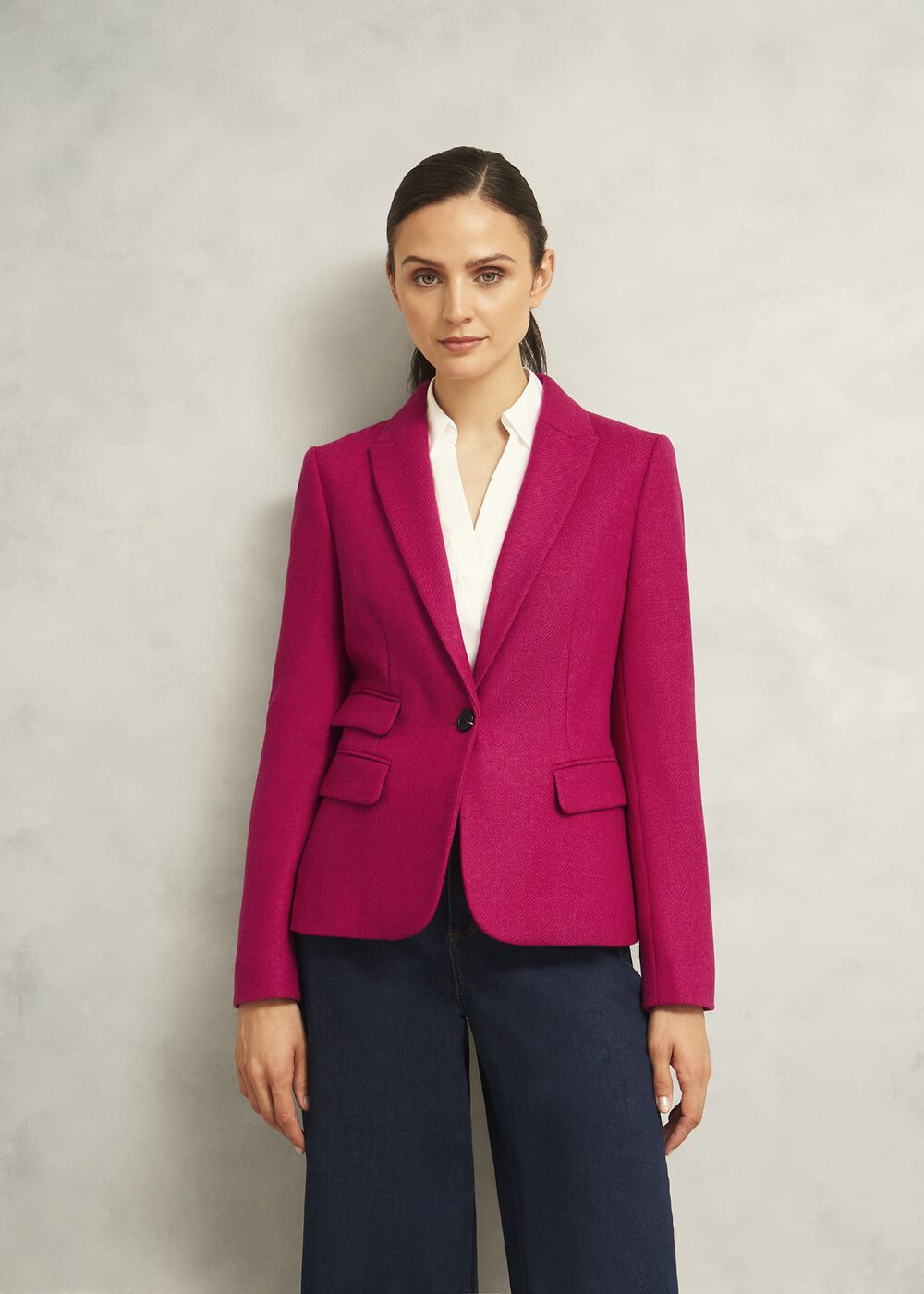 Clare Wool Jacket, Bright Pink, hi-res
