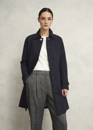 Vivienne Shower Resistant Trench Coat, Navy, hi-res