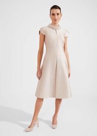 Marcella Silk Blend Dress, Oyster, hi-res