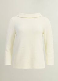 Camilla Cotton Sweater, Warm Ivory, hi-res