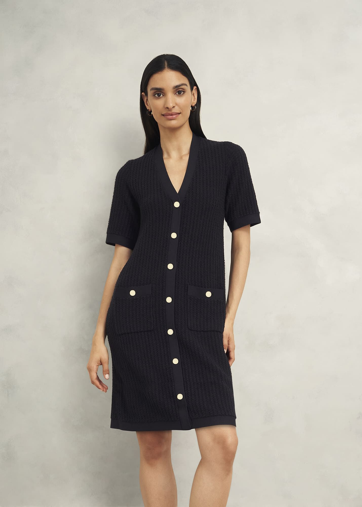 Tatton Cotton Blend Knitted Dress | Hobbs US |