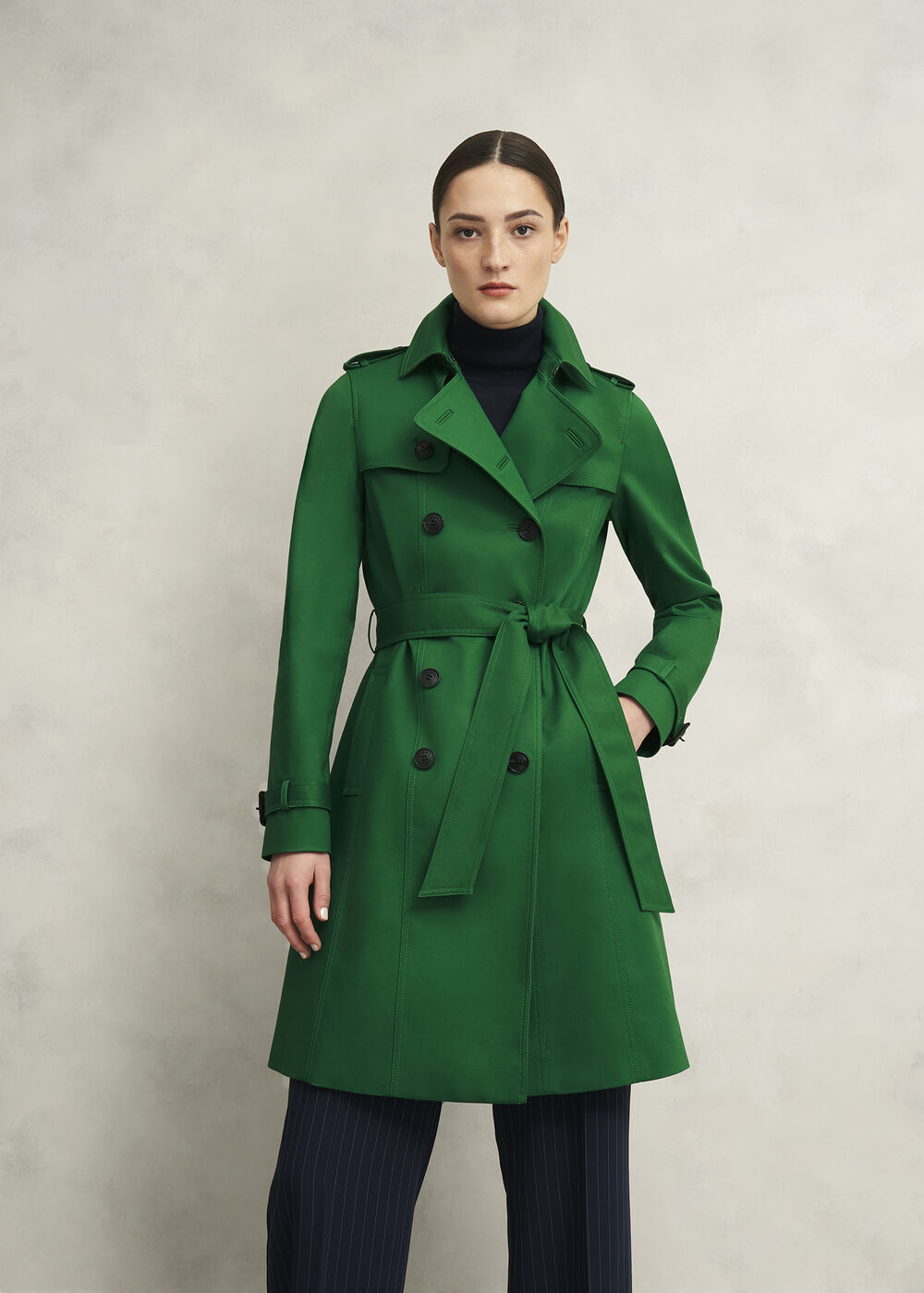 Petite Skylar Shower Resistant Trench Coat, Verdant Green, hi-res