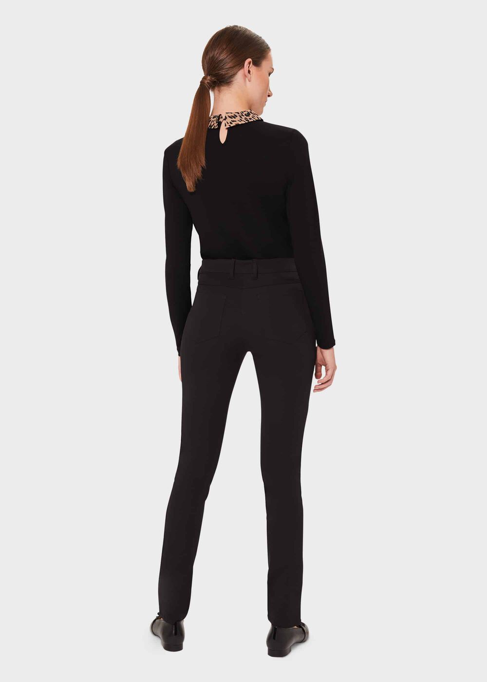 Sasha Animal Collar Top, Black, hi-res