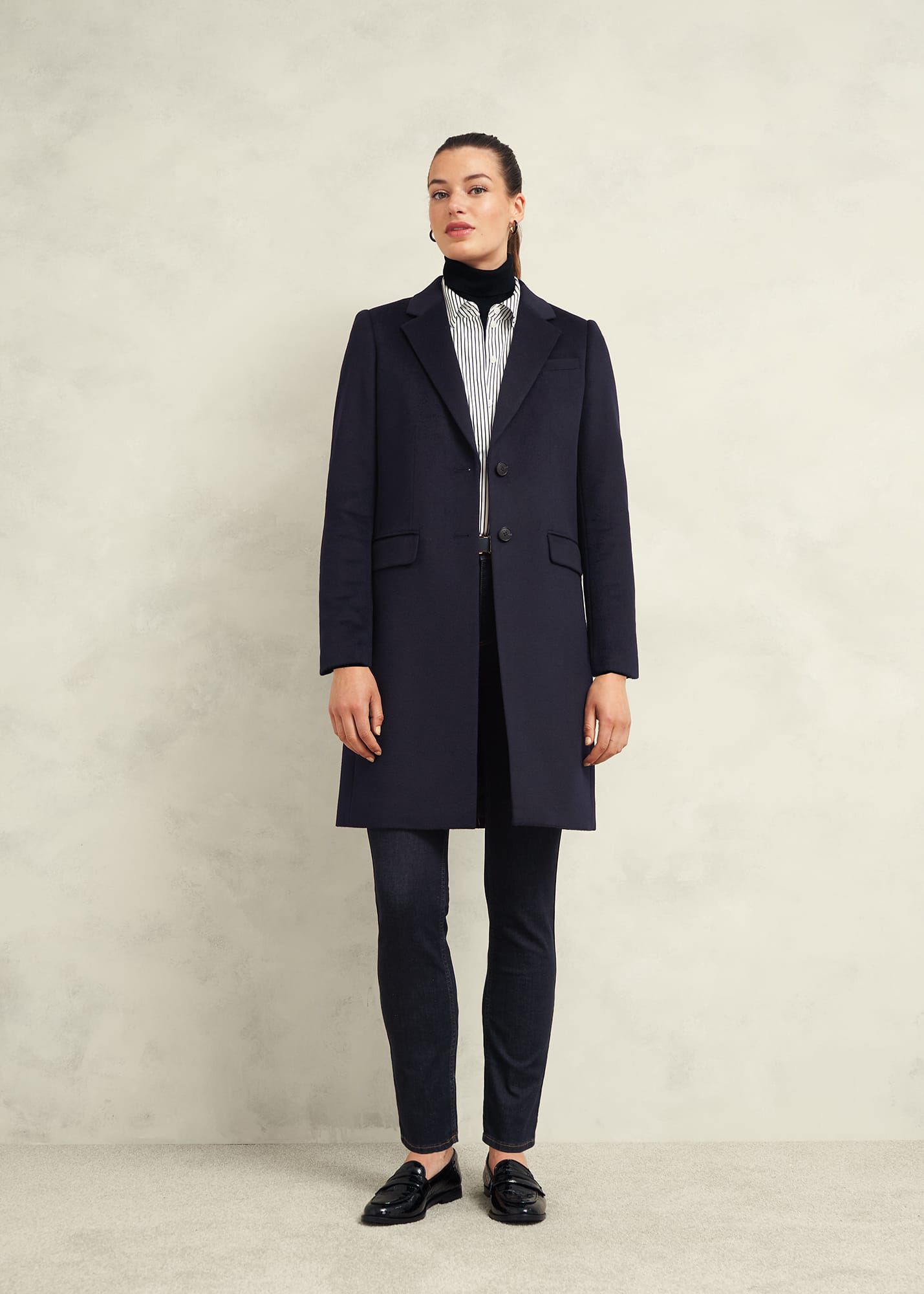 Hobbs navy wool coat deals
