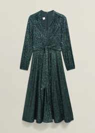 Meadow Sequin Dress, Evergreen, hi-res