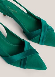 Renee Suede Slingbacks, Meadow Green, hi-res