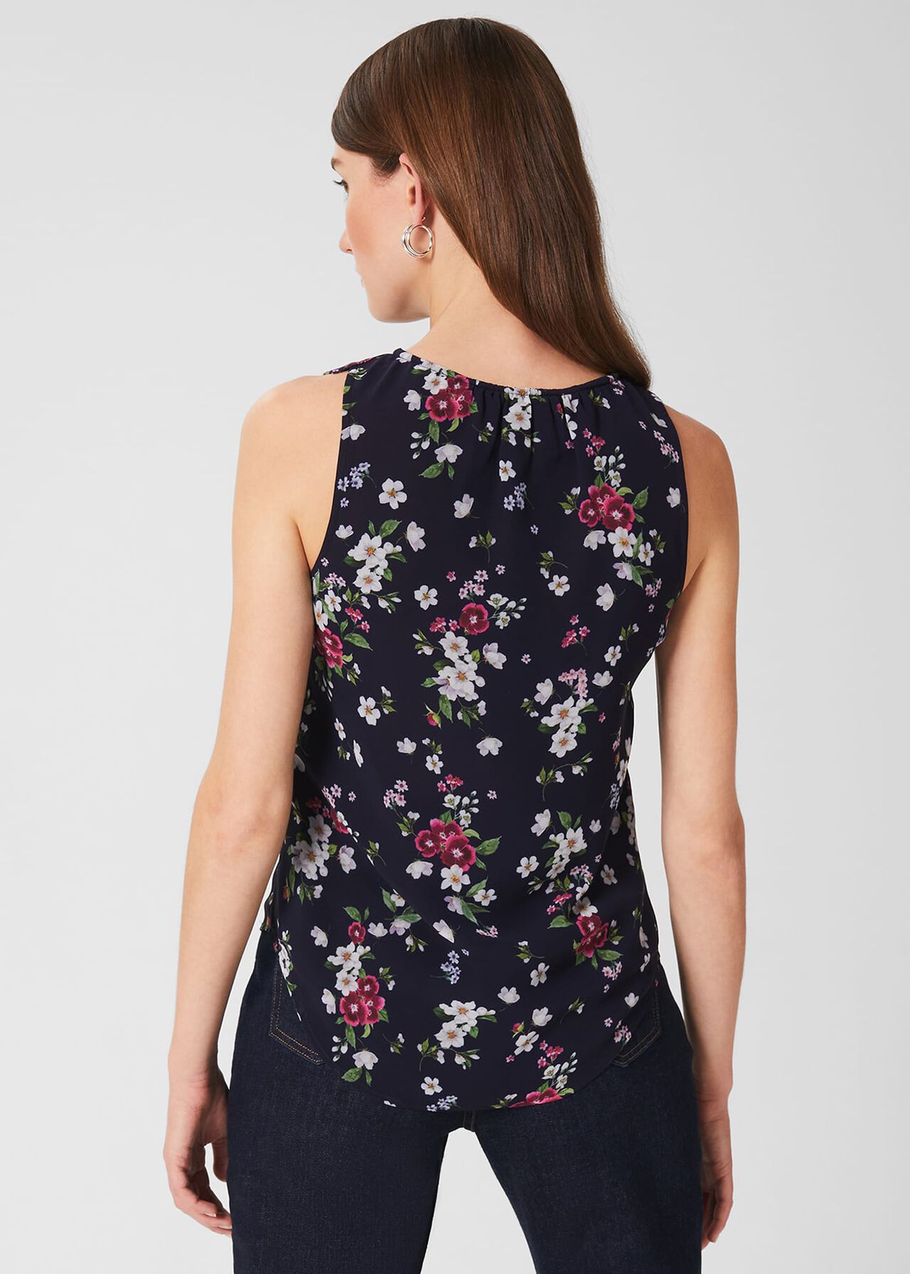 Darcey Floral Top, Navy Multi, hi-res