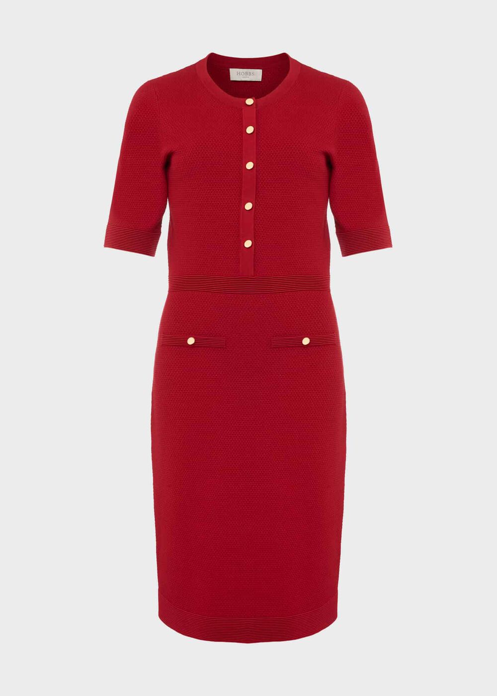 Noa Knitted Dress, Deep Red, hi-res