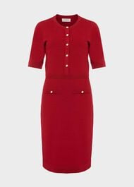 Noa Knitted Dress, Deep Red, hi-res
