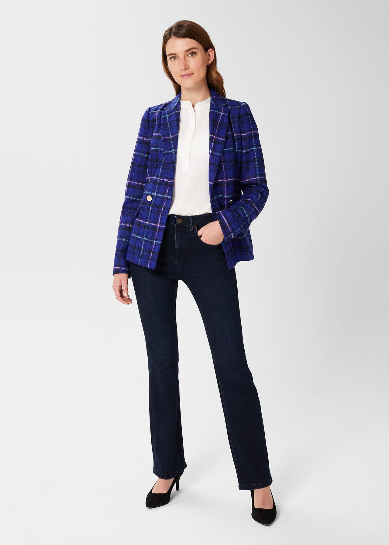 Emberly Wool Jacket, Cobalt Multi, hi-res