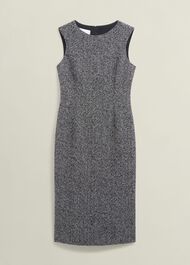 Marlyn Wool Jersey Dress, Black White, hi-res