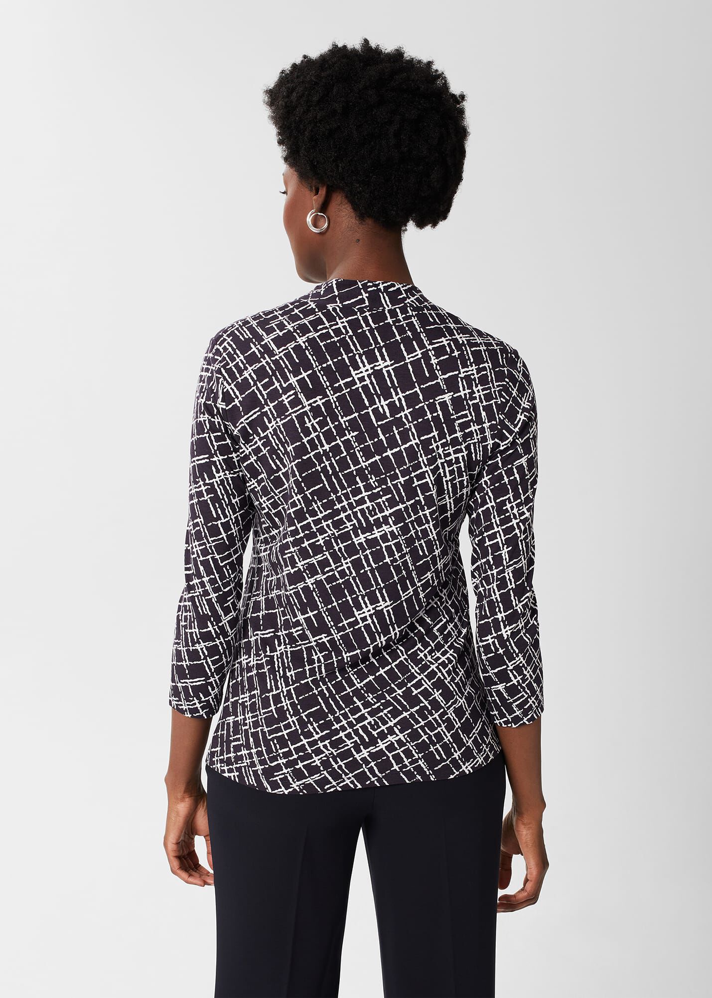 ホブズ HOBBS AIMEE PRINTED TOP （NAVY IVORY） ホブズ HOBBS AIMEE PRINTED TOP （NAVY IVORY） -アウトレット