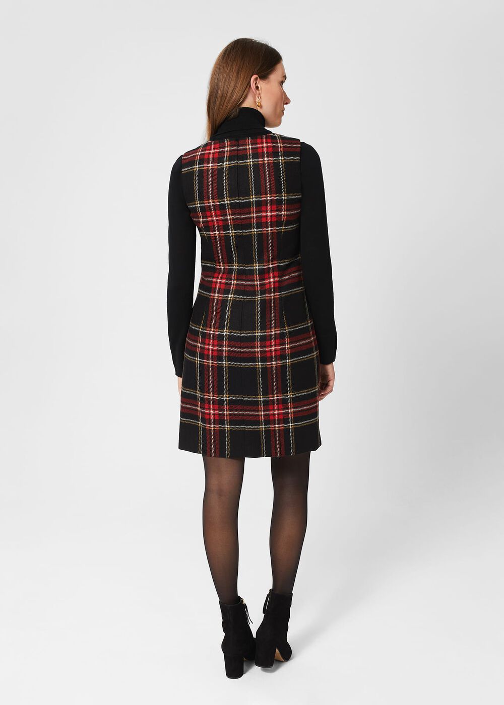 Sariah Wool Dress, Black Red, hi-res