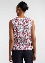 Maddy Cotton Printed Top, Multi Damask, hi-res