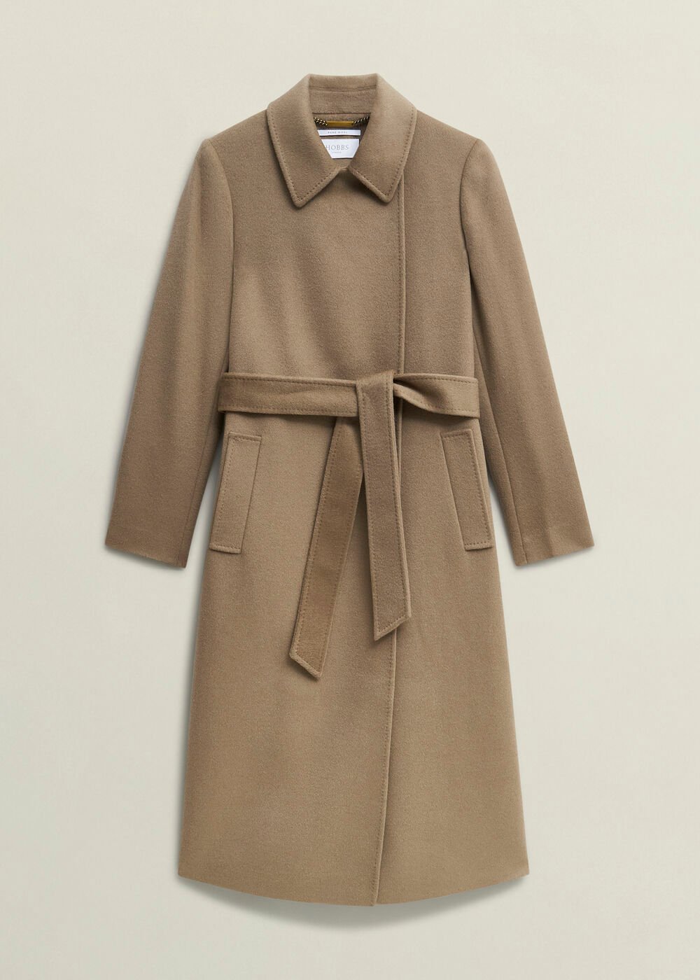 Petite Livia Wool Wrap Coat, Neutral, hi-res