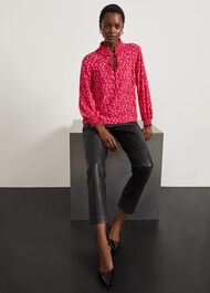 Kennedy Print Blouse, Pink Multi, hi-res