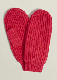 Philipa Knit Mittens, Red, hi-res
