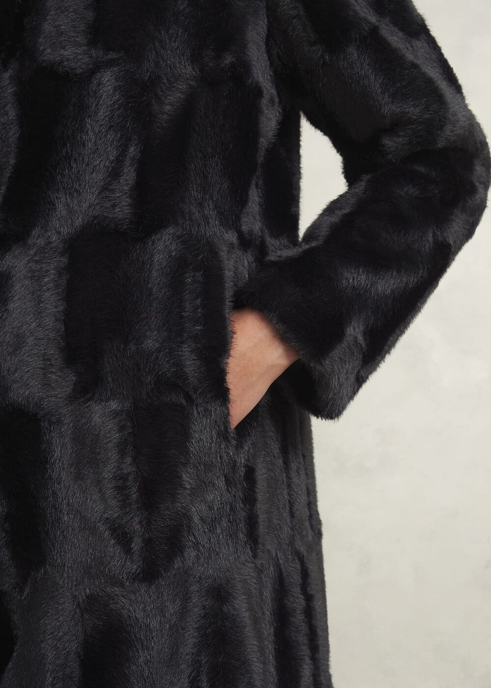 Rosanne Faux Fur Coat, Black, hi-res