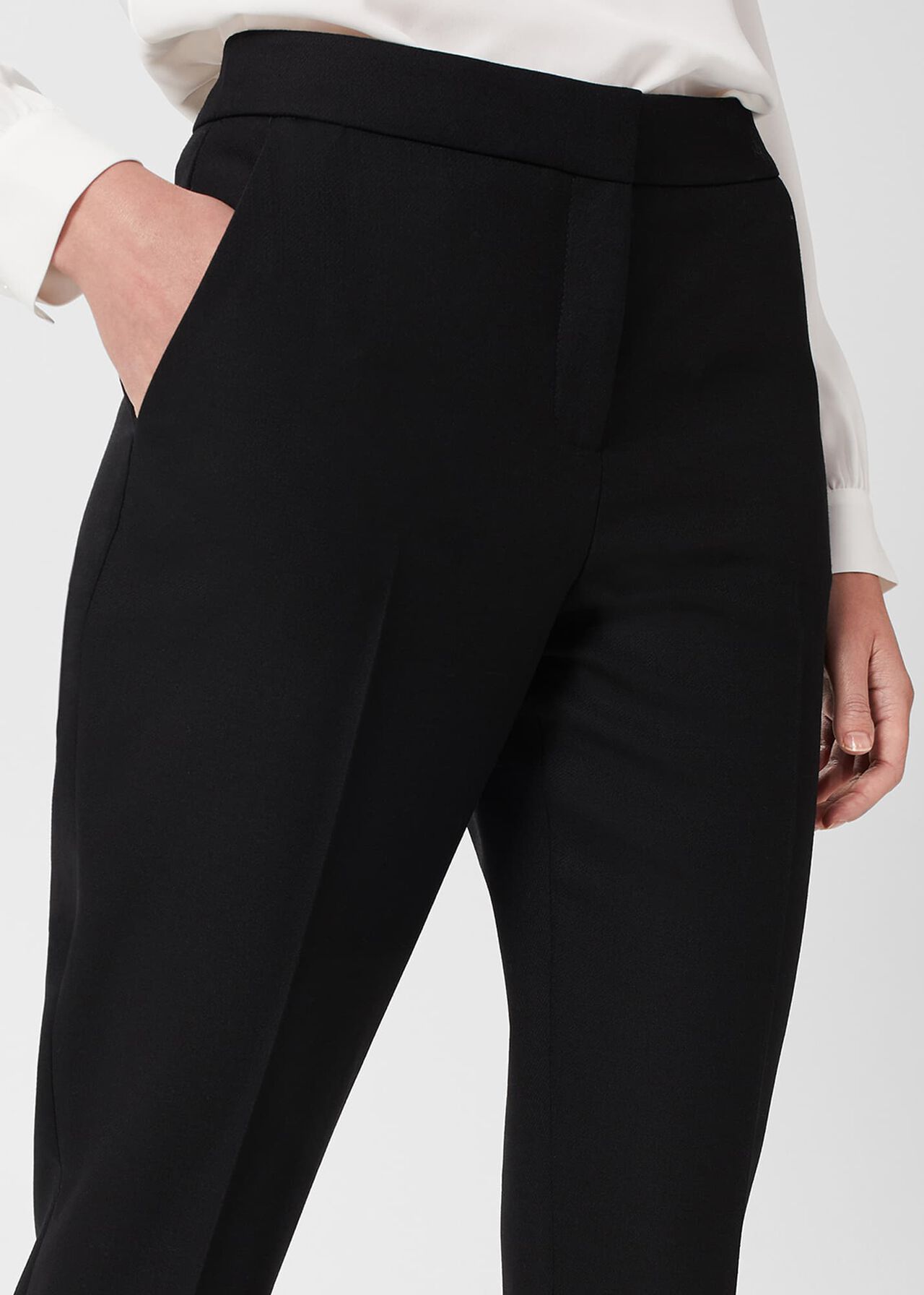 Gael Wool Blend Trousers, Black, hi-res
