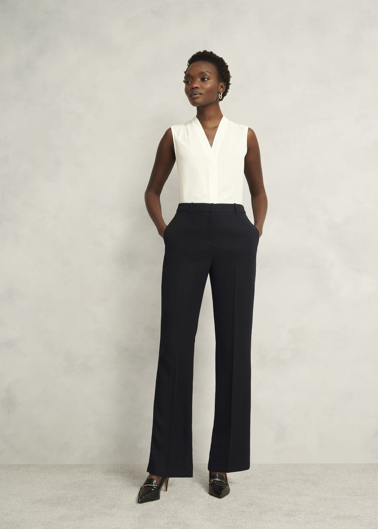 Maya Straight Trousers, Black, hi-res