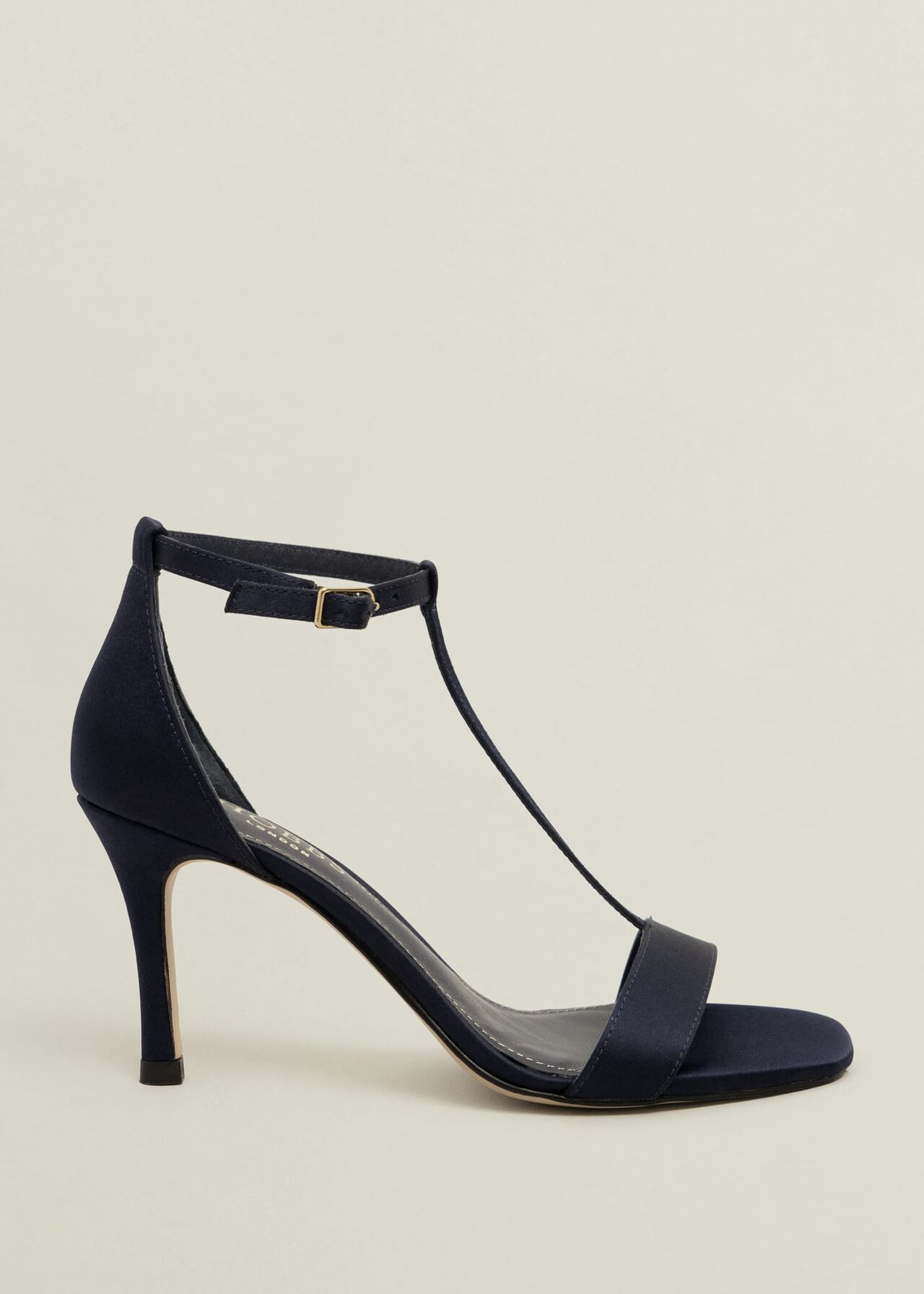 Nadia T-Bar Satin Sandals, Midnight, hi-res