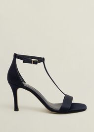 Nadia T-Bar Satin Sandals, Midnight, hi-res